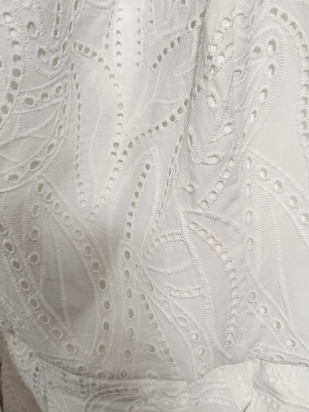 White House Black Market White Strapless Midi Eyelet Dress Size 6 - Picture 3 of 5